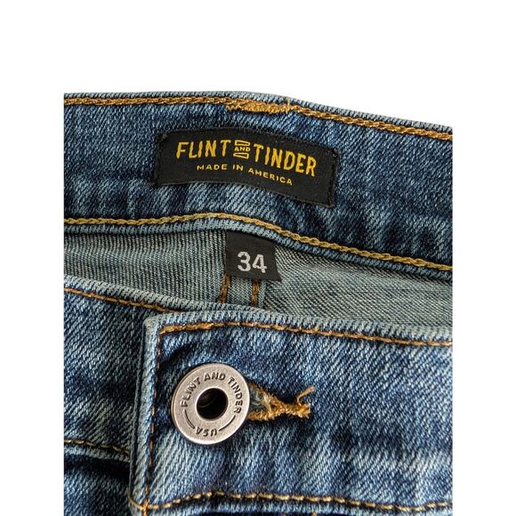 Flint & Tinder Jeans Men 34 (33x32)* Slim Tapered Medium Wash Stretch Denim - Picture 3 of 16